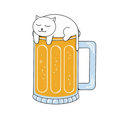 Свитшот хлопковый мужской Beer Cat, цвет: белый — фото 2