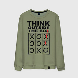 Свитшот хлопковый мужской THINK OUTSIDE THE BOX, цвет: авокадо