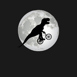 Свитшот хлопковый мужской Динозавр летит на фоне луны, цвет: черный — фото 2