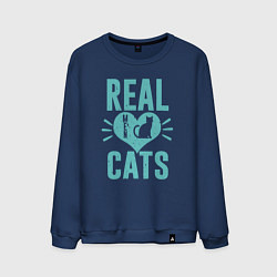 Свитшот хлопковый мужской Real Cats, цвет: тёмно-синий