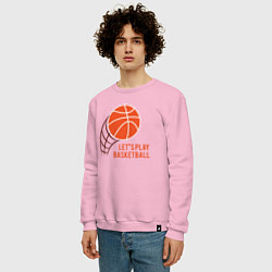 Свитшот хлопковый мужской Play Basketball, цвет: светло-розовый — фото 2