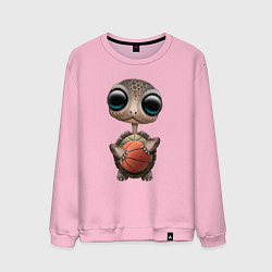 Свитшот хлопковый мужской Черепаха Баскетболист, цвет: светло-розовый