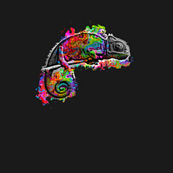 Свитшот хлопковый мужской Хамелеон большой, цвет: черный — фото 2