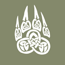 Свитшот хлопковый мужской Символ Велеса Медвежья лапа, цвет: авокадо — фото 2