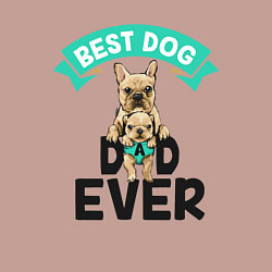 Свитшот хлопковый мужской Best Dog, Dad Ever, цвет: пыльно-розовый — фото 2