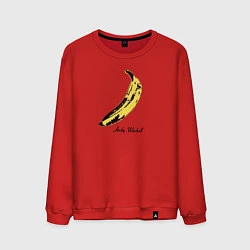 Свитшот хлопковый мужской Банан, Энди Уорхол, цвет: красный