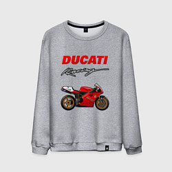 Свитшот хлопковый мужской DUCATI ДУКАТИ MOTOSPORT, цвет: меланж
