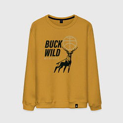 Свитшот хлопковый мужской Buck Wild, цвет: горчичный