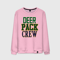 Свитшот хлопковый мужской Deer Pack Crew, цвет: светло-розовый