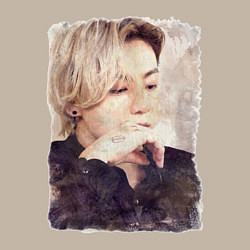 Свитшот хлопковый мужской Задумчивый Чонгук, цвет: миндальный — фото 2