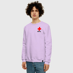 Свитшот хлопковый мужской Hospital TEXT, цвет: лаванда — фото 2