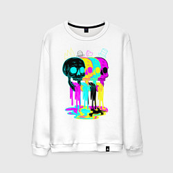 Мужской свитшот 4 ЧЕРЕПА SKULLS NEON