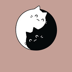 Свитшот хлопковый мужской Инь Ян Котики, цвет: пыльно-розовый — фото 2