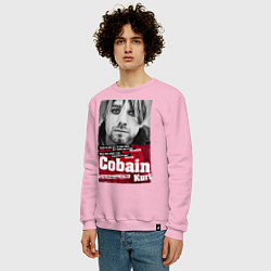 Свитшот хлопковый мужской Kurt Cobain, цвет: светло-розовый — фото 2