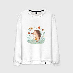 Свитшот хлопковый мужской Утренняя прогулка, цвет: белый