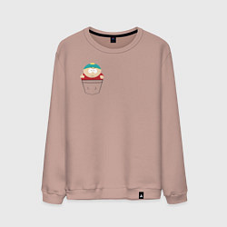 Свитшот хлопковый мужской Картман в кармане, цвет: пыльно-розовый