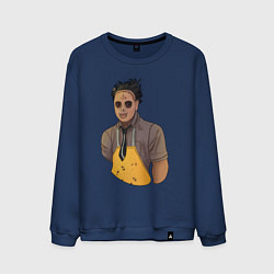 Свитшот хлопковый мужской Dead by daylight Кожаное лицо, цвет: тёмно-синий