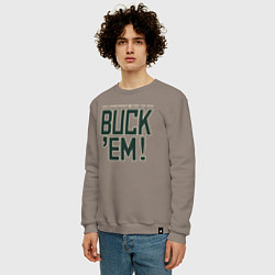 Свитшот хлопковый мужской Buck Em, цвет: утренний латте — фото 2