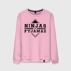Свитшот хлопковый мужской Ninjas In Pyjamas, цвет: светло-розовый