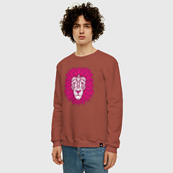Свитшот хлопковый мужской Pink Lion, цвет: кирпичный — фото 2