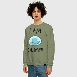 Свитшот хлопковый мужской I AM SLIME, цвет: авокадо — фото 2
