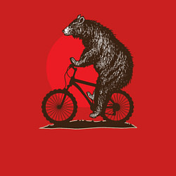 Свитшот хлопковый мужской Медведь на велосиеде, цвет: красный — фото 2