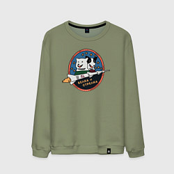 Свитшот хлопковый мужской Белка и Стрелка, цвет: авокадо