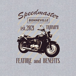 Свитшот хлопковый мужской Triumph speedmaster bonneville, цвет: меланж — фото 2