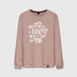 Свитшот хлопковый мужской 1000-7 Ghoul, цвет: пыльно-розовый