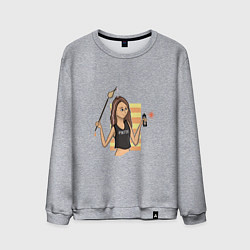 Свитшот хлопковый мужской Уличный художник, цвет: меланж