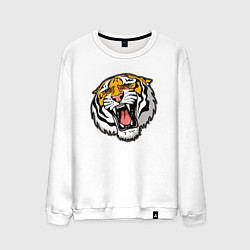 Свитшот хлопковый мужской Tiger, цвет: белый