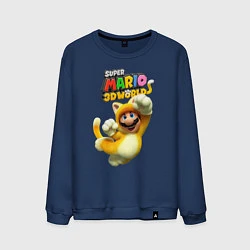 Свитшот хлопковый мужской Super Mario 3D world animals, цвет: тёмно-синий