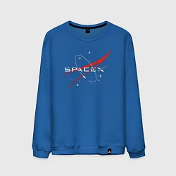 Свитшот хлопковый мужской Space X, цвет: синий