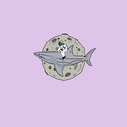 Свитшот хлопковый мужской Космическая акула, цвет: лаванда — фото 2