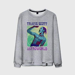 Свитшот хлопковый мужской ASTROWORLD TRAVIS SCOTT Z, цвет: меланж