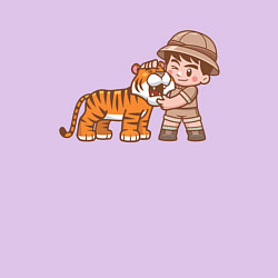 Свитшот хлопковый мужской Tiger Friend, цвет: лаванда — фото 2