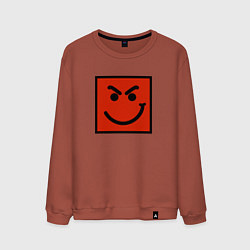 Свитшот хлопковый мужской BON JOVI HAVE A NICE DAY SMILE LOGO, цвет: кирпичный