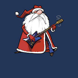 Свитшот хлопковый мужской Дед Мороз гитарист, цвет: тёмно-синий — фото 2