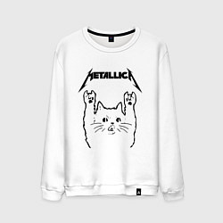 Свитшот хлопковый мужской METALLICA МЕТАЛЛИКА, цвет: белый