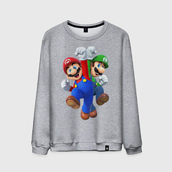 Свитшот хлопковый мужской Mario Bros, цвет: меланж