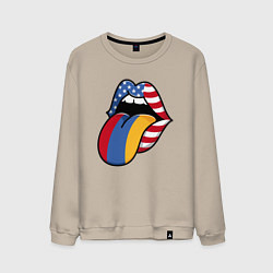 Свитшот хлопковый мужской Армения - США, цвет: миндальный