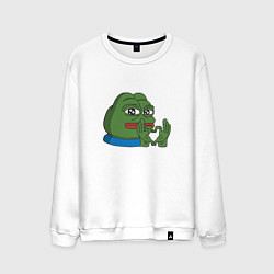Свитшот хлопковый мужской Pepe love пепе лов, цвет: белый