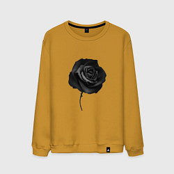Свитшот хлопковый мужской Чёрная роза Black rose, цвет: горчичный