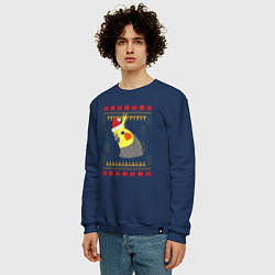 Свитшот хлопковый мужской Рождественский свитер Корелла, цвет: тёмно-синий — фото 2