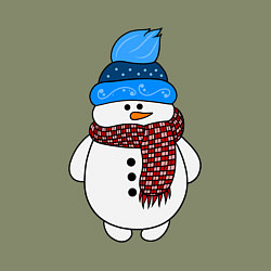 Свитшот хлопковый мужской Снеговик в шапочке, цвет: авокадо — фото 2