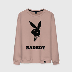 Свитшот хлопковый мужской BAD BOY PLAYBOY, цвет: пыльно-розовый