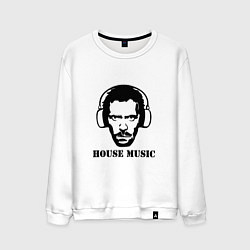 Свитшот хлопковый мужской Dr House music, цвет: белый