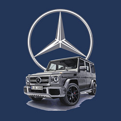 Свитшот хлопковый мужской Mercedes Gelendwagen G63 AMG G-class G400d, цвет: тёмно-синий — фото 2