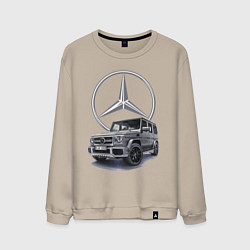 Свитшот хлопковый мужской Mercedes Gelendwagen G63 AMG G-class G400d, цвет: миндальный