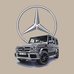 Свитшот хлопковый мужской Mercedes Gelendwagen G63 AMG G-class G400d, цвет: миндальный — фото 2